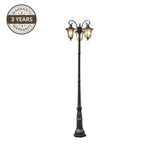 Brīvi stāvošs āra gaismeklis Domoletti 004-PL-3, 60W, E27, IP43, melna krās., 60.3 cm x 210 cm