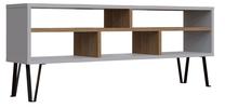 ТВ стол Kalune Design Ebuda, коричневый цв./белый цв., 25 см x 120 см x 46.6 см