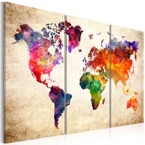 Kamštinė reprodukcija Artgeist Corkboard Map In Watercolor Pinnwand508, 60 cm x 40 cm
