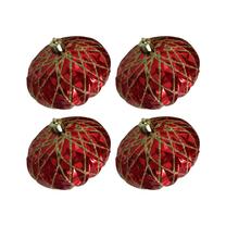 Ziemassvētku eglīšu rotaļlietu komplekts Christmas Touch N3/80L7021BS-RED, sarkana krās., 8 cm, plastmasa, 4 gab.