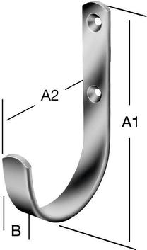Крючок Vorman, 6.3 см x 1.7 см, серебристый цв.