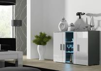 Spintelė Cama Meble Soho S7 120, balta/pilka, 120 cm x 41 cm x 80 cm