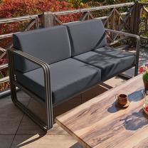 Lauko suoliukas Kalune Design 679HVN2225, antracito sp., 70 cm x 151 cm x 66 cm