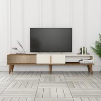 ТВ стол Kalune Design Milan Alt, кремовый цв./ореховый цв., 180 см x 35 см x 40 см