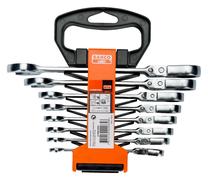 Kombinēto uzgriežņu atslēgu komplekts ar sprūdratu Bahco 41RM/SH8, 8 - 19 mm, 8 gab.