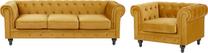 Комплект мебели Beliani Chesterfield, комнатные, желтый цв.