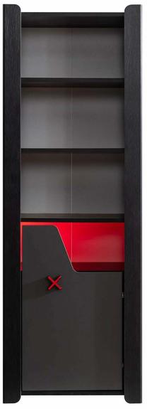 Vaikiška knygų lentyna Kalune Design Gaming Zone, antracito sp., 45 cm x 60 cm x 170 cm