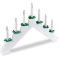 Adventes svečturis ar LED apgaismojumu, 30 cm, balta krās.
