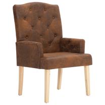 Krėslas VLX Faux Suede Leather 280281, ruda sp., 60 cm x 65.5 cm x 99.5 cm