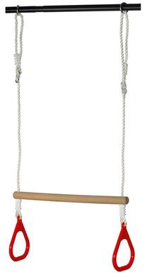 Trapecija vaikų žaidimų aikštelei John Wooden Trapeze, 110 cm x 58 cm, ruda sp./raudona sp.