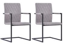 Kėdžių rinkinys VLX Cantilever Dining Chairs 281680, pilka sp., 61 cm x 53 cm x 88.2 cm, 2 vnt.