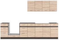 Virtuvės baldų komplektas Junona Line BBL-WE/DSO, sonoma ąžuolo sp./wenge sp., 3 m