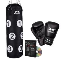 Bokso maišas, su pirštinėmis ir mokomuoju dvd Hammer Sparring Fit, juoda sp.