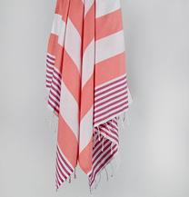Paplūdimio rankšluostis Foutastic Sultan 192DCH1559, balta sp./oranžinė sp./purpurinė (magenta) sp., 180 cm x 100 cm