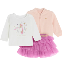 Apģērbu komplekts, meitenēm/mazuļiem Cool Club Little Unicorn CCG2702280-00, ceriņu krās./balts krās./bēša krās., 74 cm