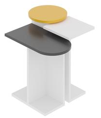 Kavos staliukas Kalune Design Mund, antracito sp./balta sp./geltona sp., 13 cm x 51 cm x 46 cm