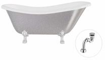 Vonia, laisvai pastatoma Besco Otylia Glam, 170 cm x 77 cm x 68.5 cm, ovalas, sidabro sp./chromo sp.