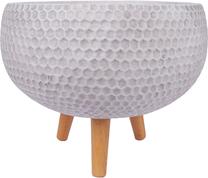 Puķu pods Home4you Cubo-1 88033, māls, Ø 36 cm, balta krās.