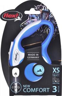 Automatinis pavadėlis Flexi New Comfort Cord, mėlyna sp., XS 3m