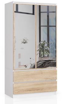 Spinta Akord Furniture Factory S90, ruda sp., 50.4 cm x 90.4 cm x 180 cm, su veidrodžiu