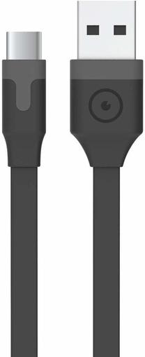 Laidas Muvit Flat USB, USB Type C/USB, juoda sp.