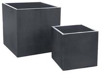 Puķu pods DM Grill Cube, cementa, 50 cm x 50 cm, Ø 50 cm, melna krās.