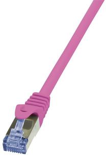 Провод Logilink CAT 6a S/FTP RJ-45 8P8C, RJ-45 8P8C, 0.5 м, розовый цв.