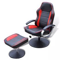 Krėslas VLX With Footrest, juoda sp./raudona sp., 72 cm x 69 cm x 101 cm