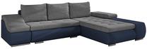 Kampinė sofa Ontario Soro 93, Soft 09, mėlyna sp./pilka sp., dešininė, 200 x 296 cm x 88 cm