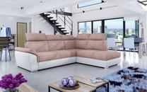 Kampinė sofa Loreto Omega 91, Soft 17, rožinė sp., dešininė, 210 x 260 cm x 102 cm