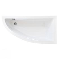 Vonia, kampinė Besco Praktika, 140 cm x 70 cm x 57.5 cm, dešininė, balta sp.