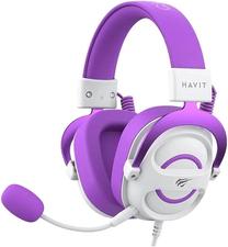 Vadu spēļu austiņas Havit H2002E, balta krās./violeta krās.