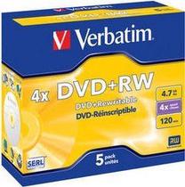 Ierakstāms kompaktdisks Verbatim DVD+RW 4.7GB 4x, 4.7 GB, 5gab.