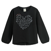 Krekls ar garām piedurknēm, klasisks, meitenēm Cool Club Little Love CCG2712424, melna krās., 104 cm