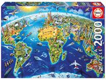 Dėlionė Educa World 17129, 68 cm x 96 cm, 2000 vnt., įvairių spalvų