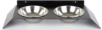 Statīvs ar bļodiņām sunim Kalune Design Pet Food Bowl PET018, 50 cm x 20 cm x 6 cm, melna krās./hroma krās.