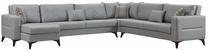 Kampinė sofa - lova Atelier Del Sofa Kristal 730MST1353, šviesiai pilka sp., 90 x 367 cm x 86 cm
