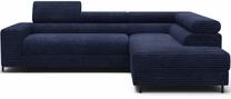 Kampinė sofa - lova Colesio, mėlyna sp., dešininė, 200 x 274 cm x 93 cm