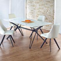 Stalas Pascal, balta sp./juoda sp., 160 cm x 90 cm x 76 cm