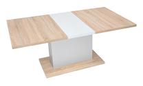 Stalas išskleidžiamas, ąžuolo sp./balta sp., 180 cm x 90 cm x 76 cm