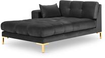 Sofa Micadoni Home Mamaia Velvet Chaise Longue, tamsiai pilka sp., kairinė, 185 x 102 cm x 75 cm