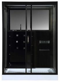 Dušas kabīne Amue AMO-0545-120 Black, masāžas, taisnstūrveida, 120 cm x 90 cm x 220 cm, balta krās./melna krās./rūdītais