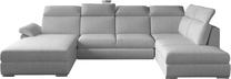 Kampinė sofa Evanell Grande 81, pilka sp., kairinė, 216 x 330 cm x 102 cm