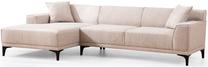 Kampinė sofa Hanah Home Petra 560ARE1604, balta sp., kairinė, 250 x 145 cm x 69 cm