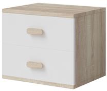 Naktinis staliukas Idzczak Meble, ruda sp./balta sp., 51 cm x 44 cm x 55 cm