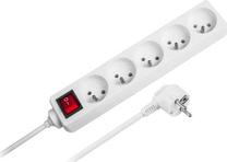 Buitinis ilgintuvas Rebel URZ3032-5B, 1.5 mm², 5 m, 5 lizdų, su jungikliu, balta sp.