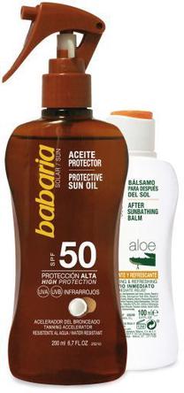 Losjonas įdegio priežiūrai Babaria SPF50, 300 ml