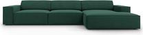 Kampinė sofa Micadoni Home Jodie 4 Seats, žalia sp., dešininė, 284 x 166 cm x 70 cm