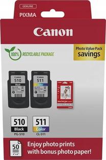 Rašalas Canon PG-510/CL-511 2970B017, mėlyna sp./juoda sp./geltona sp., 18 ml