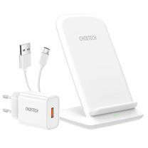 Telefono įkroviklis Choetech T555-F, AC/Qi, balta sp., 15 W